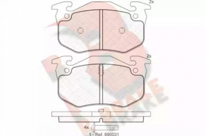 R BRAKE rb0929 -  Комплект тормозных колодок, дисковый тормоз
